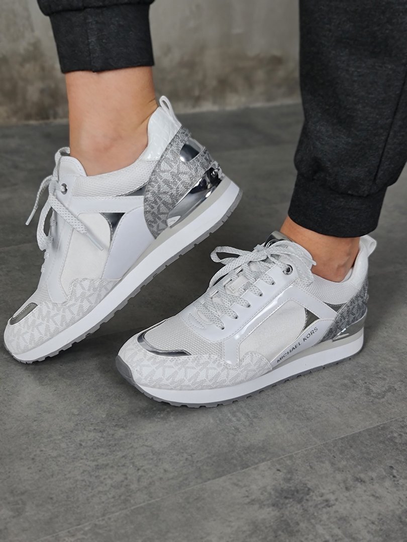 Кроссовки Michael Kors с серебром белые , фотография №4