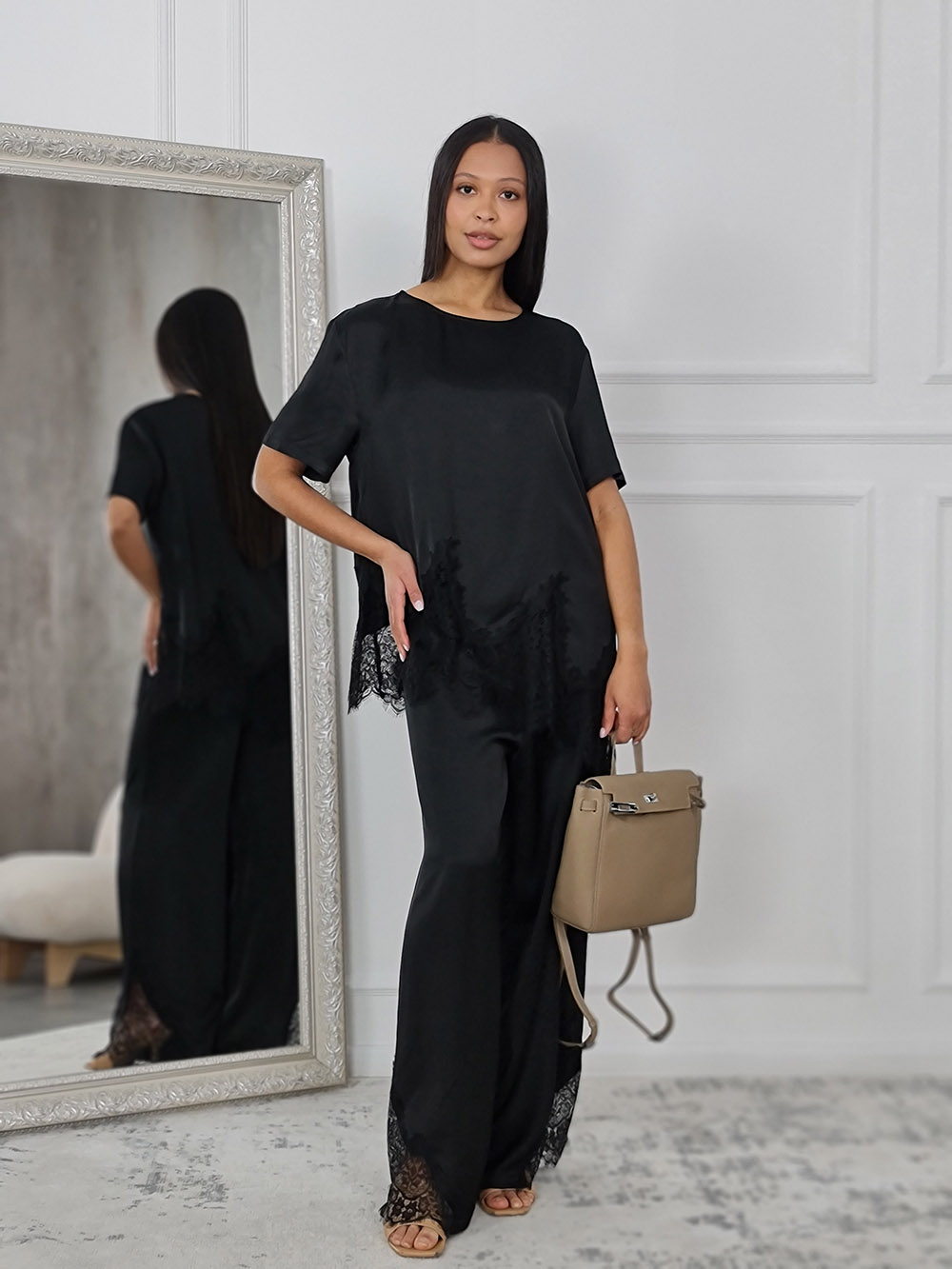 Рюкзак с серебрянной вставкой с ключиком тауп, фотография №2