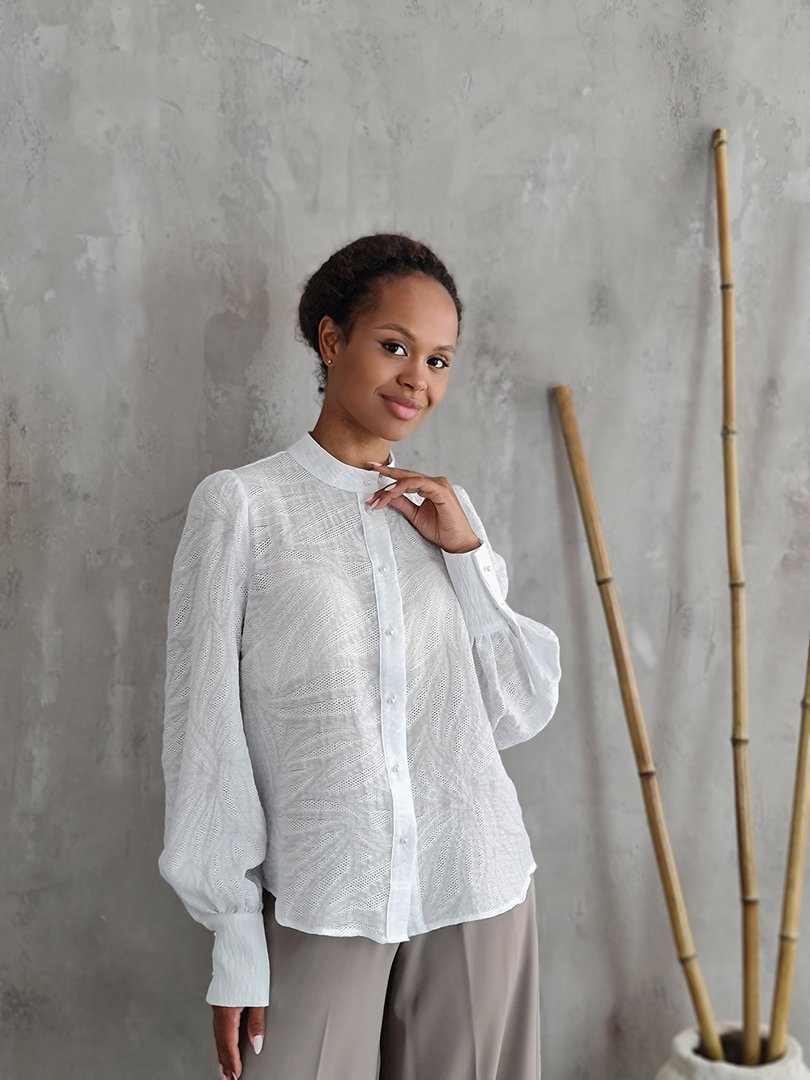 Рубашка Imperial воротничок стойка белая , фотография №2