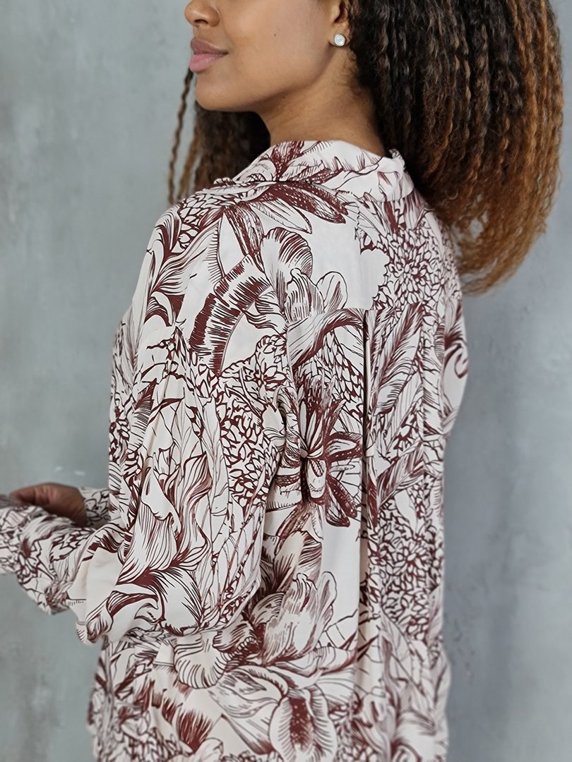 Рубашка Imperial с красными узорами кремовая, фотография №5