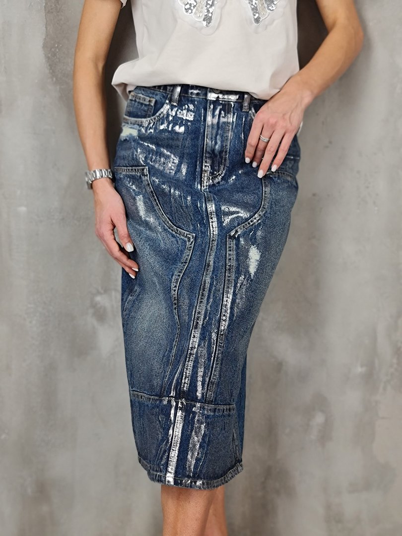 Юбка 3D Denim джинсовая синяя, фотография №3