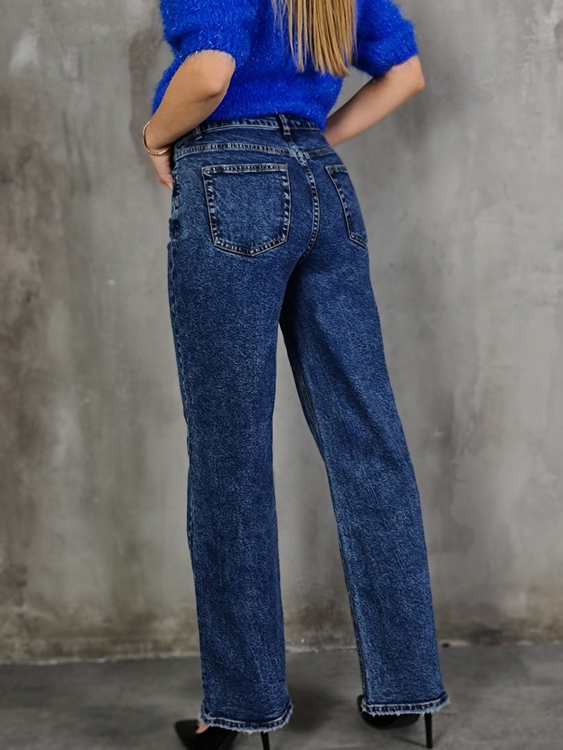 Джинсы Miss Bonbon широкие темно-синие, фотография №3