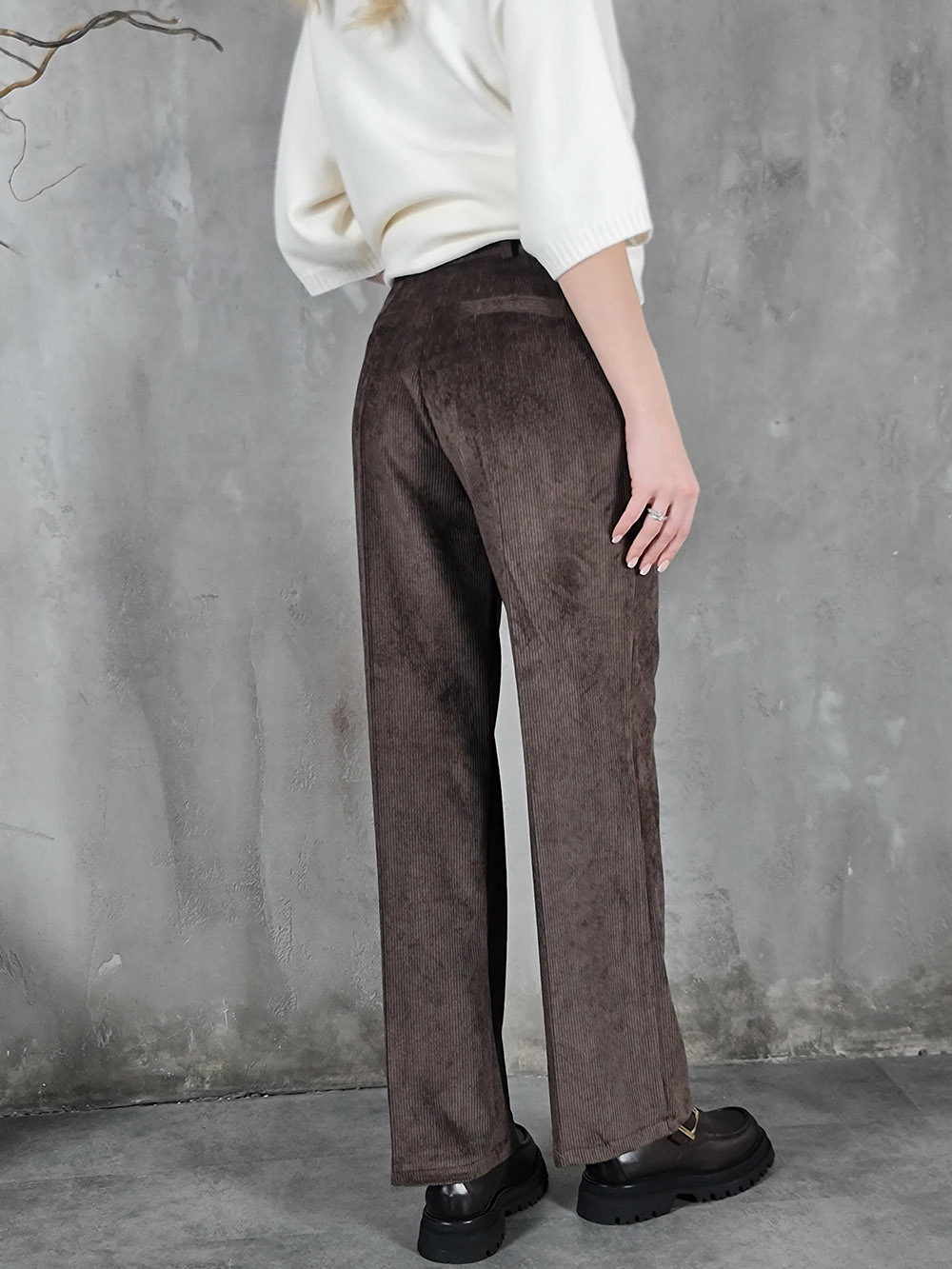 Imperial брюки вельветовые на молнии шоколад, фотография №3