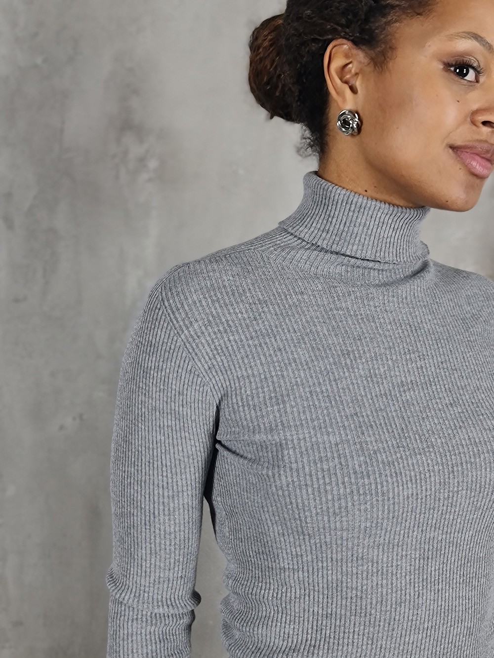 Водолазка Kontatto в рубчик серый , фотография №2