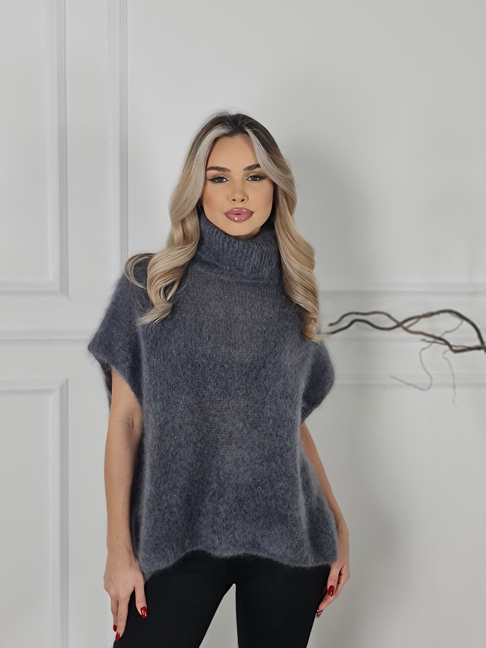 Джемпер TRICOT из бэби мохера серый, фотография №1