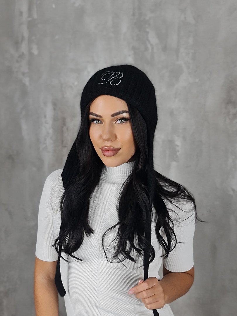 Шапка-ушанка Blanca "В" черная, фотография №2