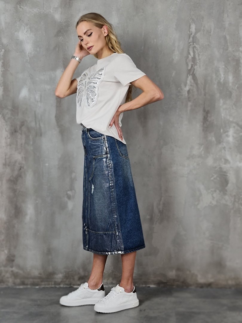 Юбка 3D Denim джинсовая синяя, фотография №4