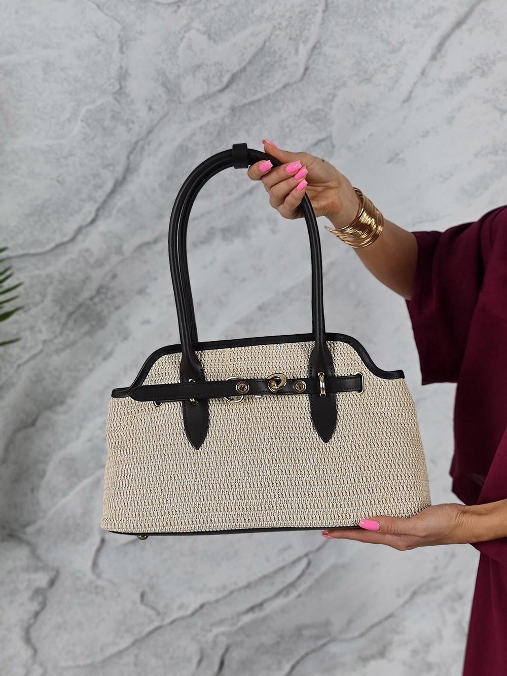 Сумка плетеная бежевая , фотография №1