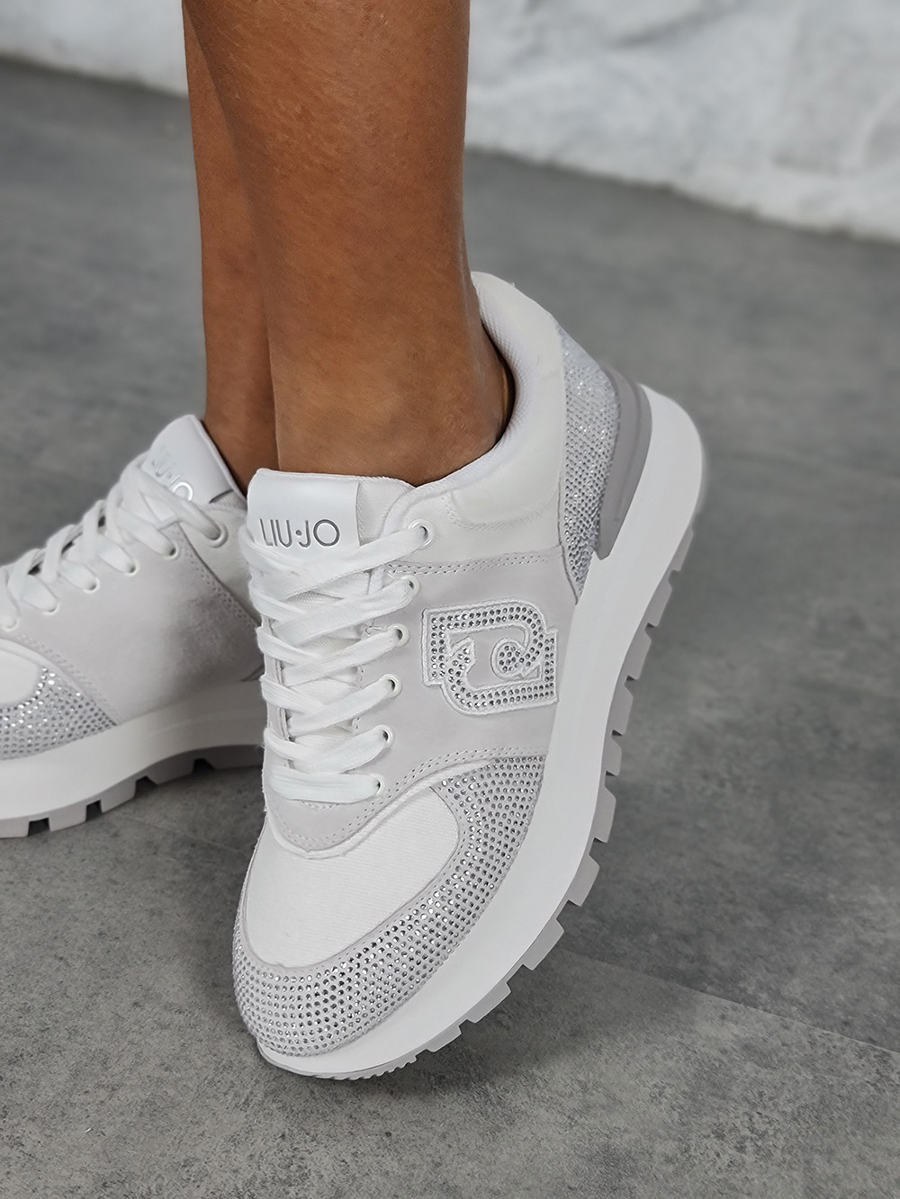 Кроссовки Liu Jo со стразами белые, фотография №2