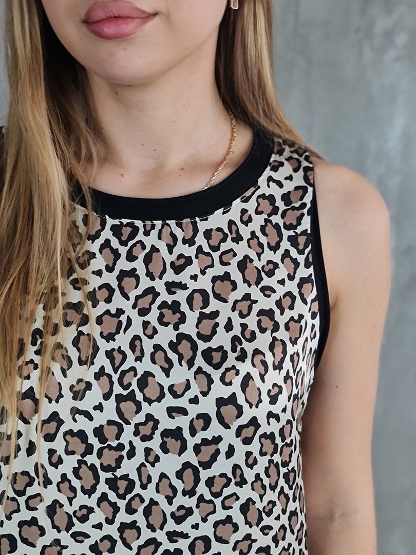 Платье MIHO'S с черными окантовками леопард, фотография №3
