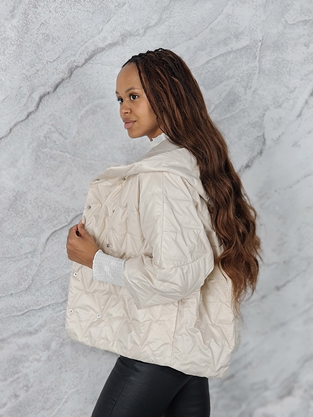 Куртка Monte Cervino рукав 3/4 на кнопках кремовая, фотография №3