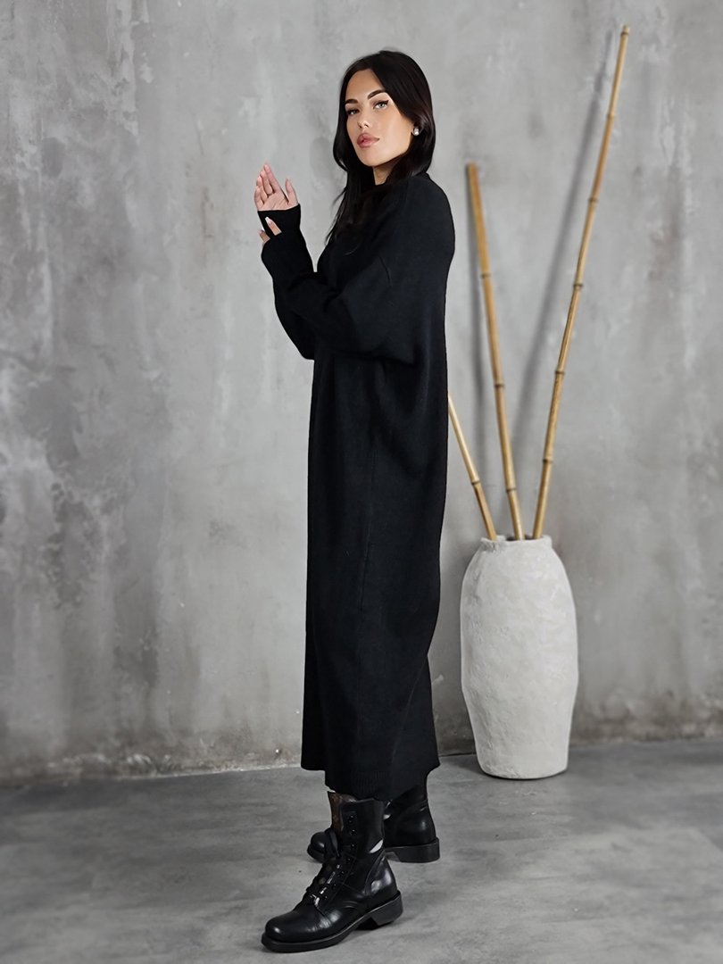 Платье J-Clair с высоким горлом миди черное , фотография №2