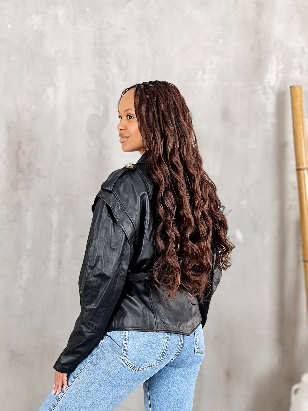 Куртка Vicolo кожанная с поясом черная, фотография №3