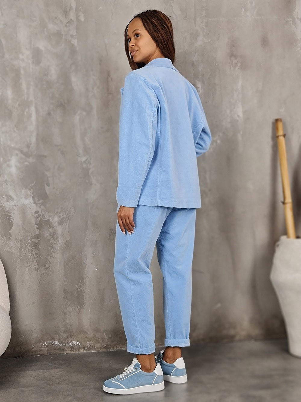 Костюм LIVAN'S вельветовый брюки и пиджак голубой, фотография №3