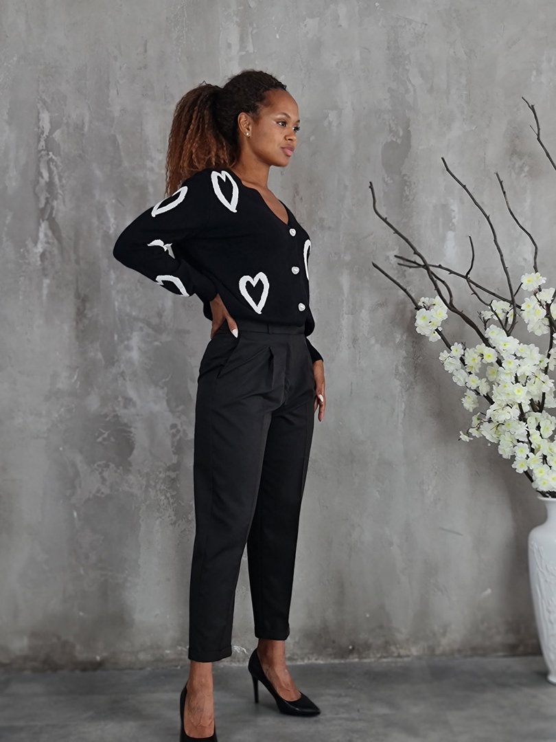 Кардиган J-Clair с сердечками черный, фотография №4