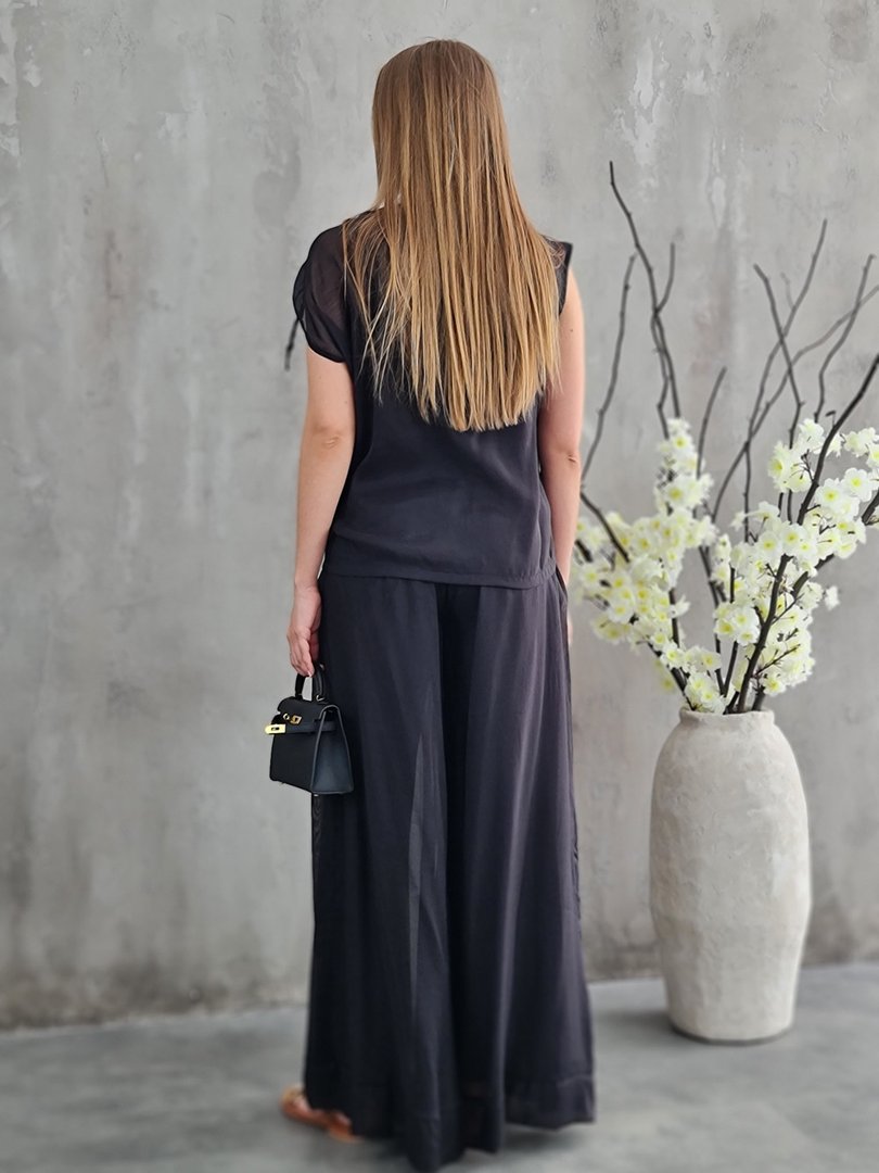 Костюм CLOTHÉ топ с завязками и брюки черный, фотография №2