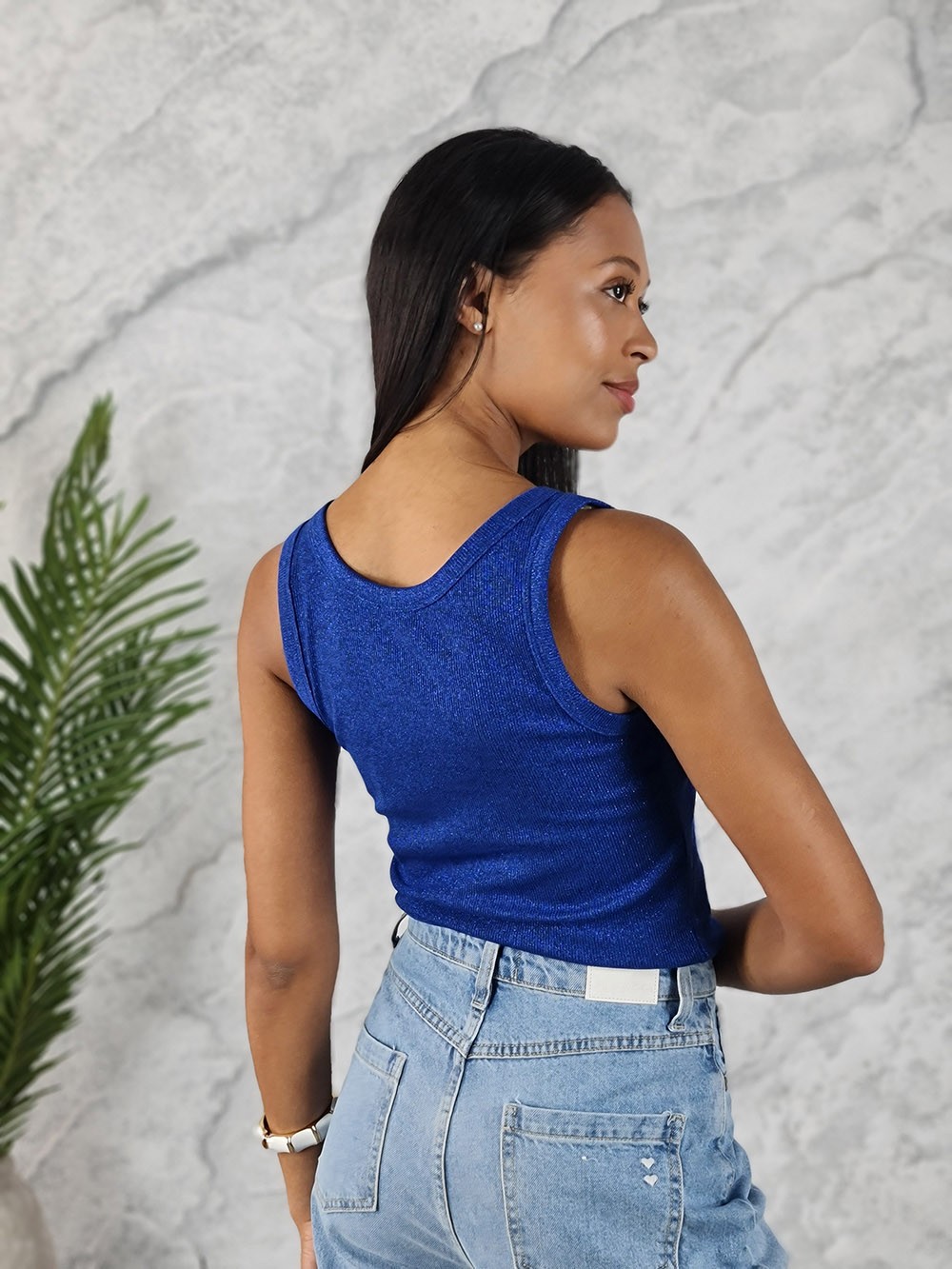 Топ Vicolo с люрексом синий, фотография №3