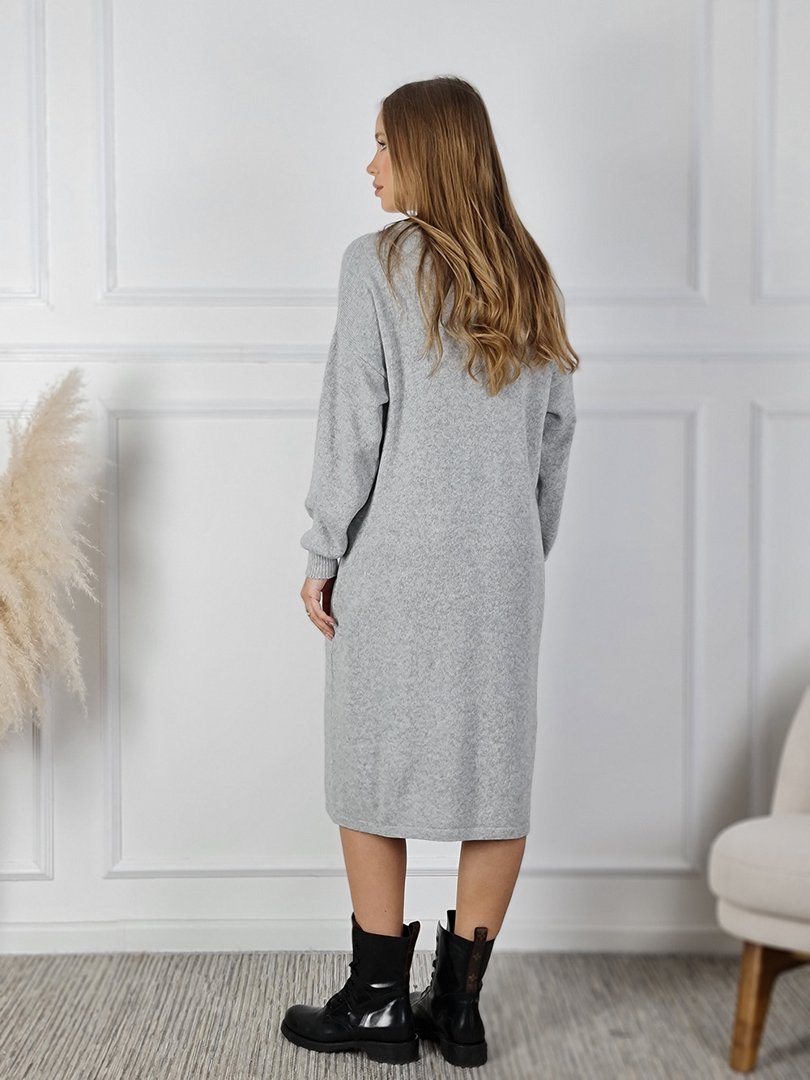 Платье J&J Couture вязаное длинное серое, фотография №4