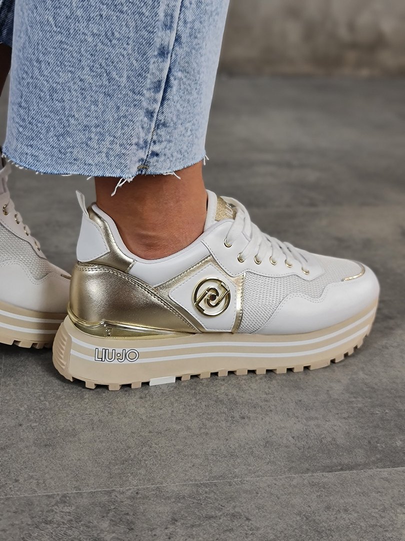 Кроссовки Liu Jo с золотым декором белые, фотография №6