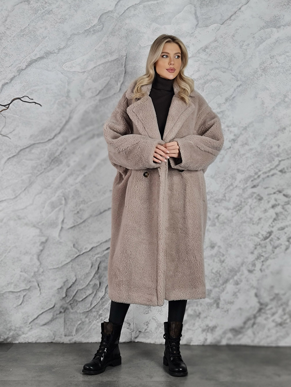 Шуба KOTHE длинная тауп, фотография №2