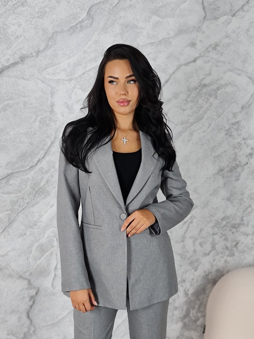 Костюм Naiif пиджак и брюки серый, фотография №4