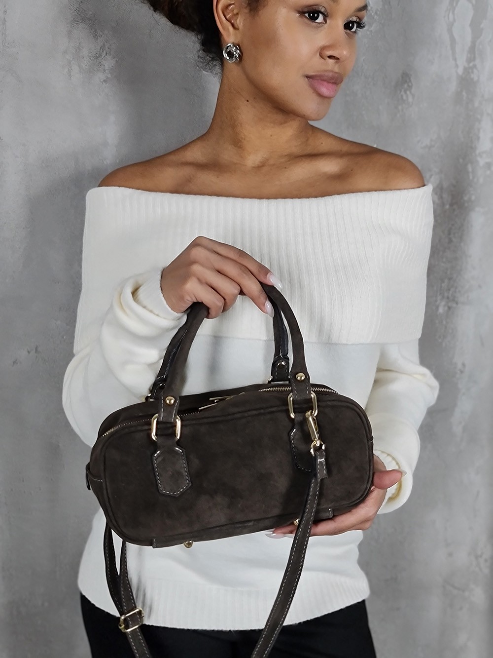 Сумка My Little Italy натуральная замша маленькая шоколад, фотография №2