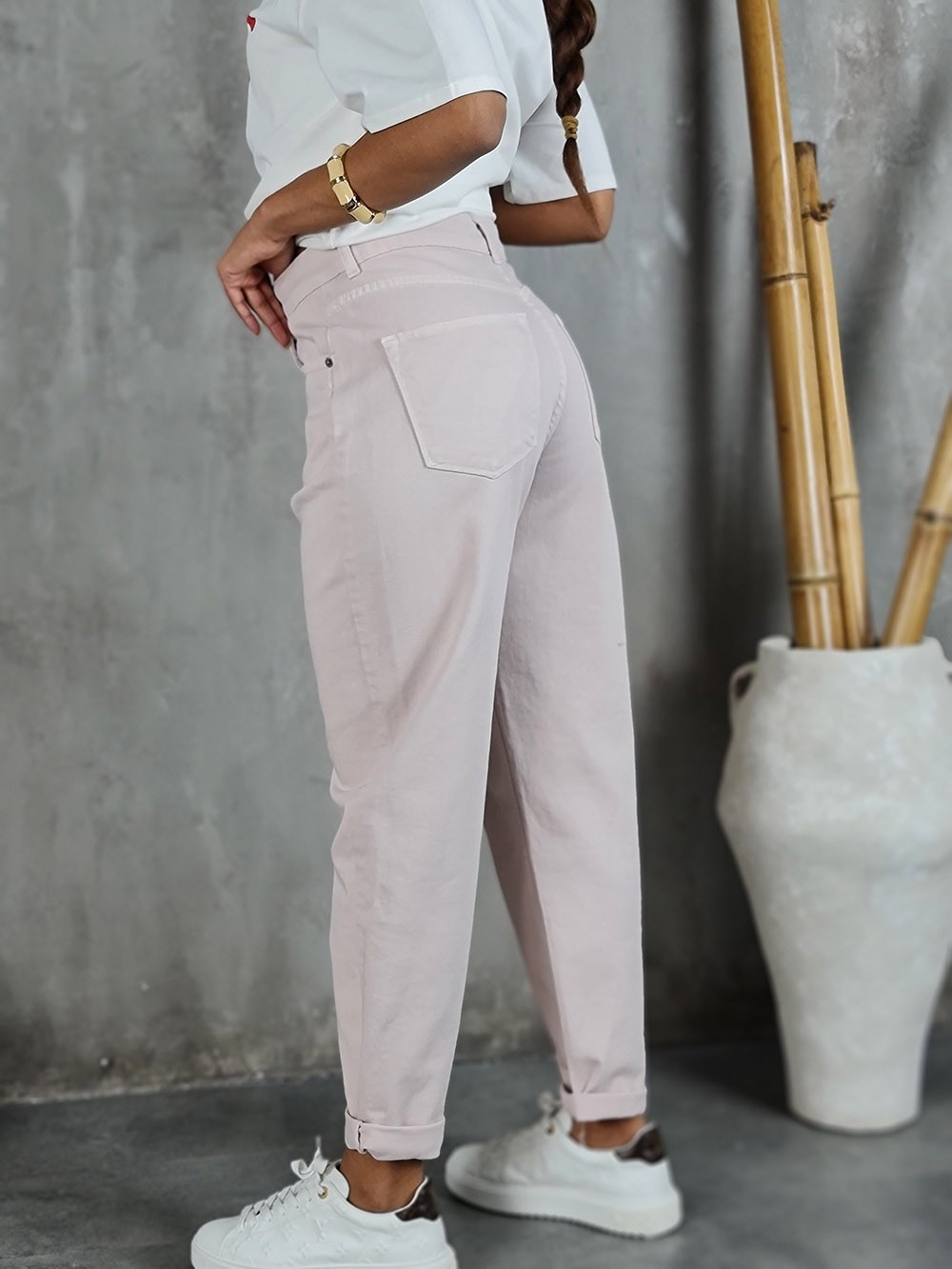 Джинсы Almanegra с подворотами бежевые, фотография №3