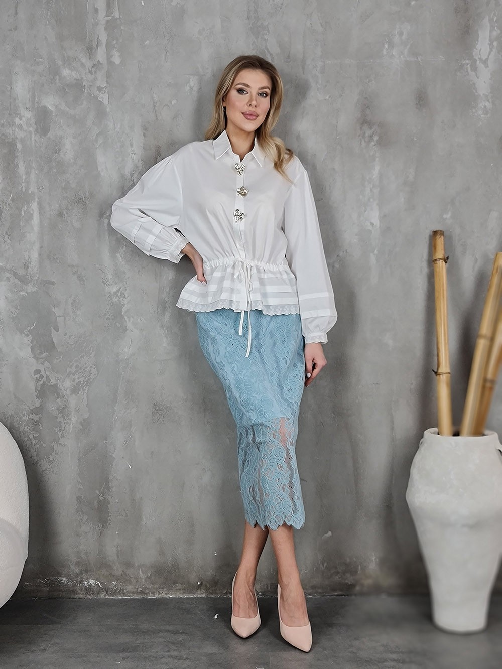 Юбка кружевная Imperial голубая , фотография №2