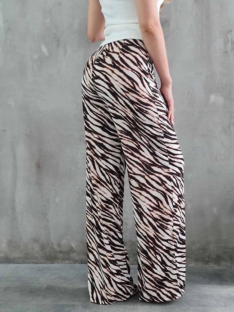 Брюки Vicolo с черным принтом молочные, фотография №3