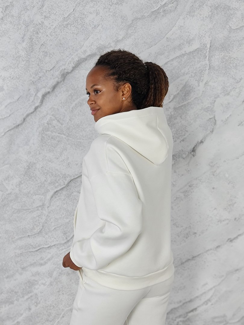 Костюм Please на флисе худи и брюки белый, фотография №5