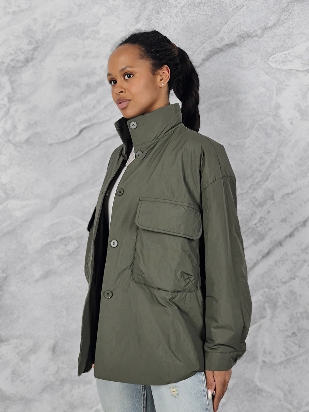 Куртка My Star Collection с карманами на груди хаки, фотография №1