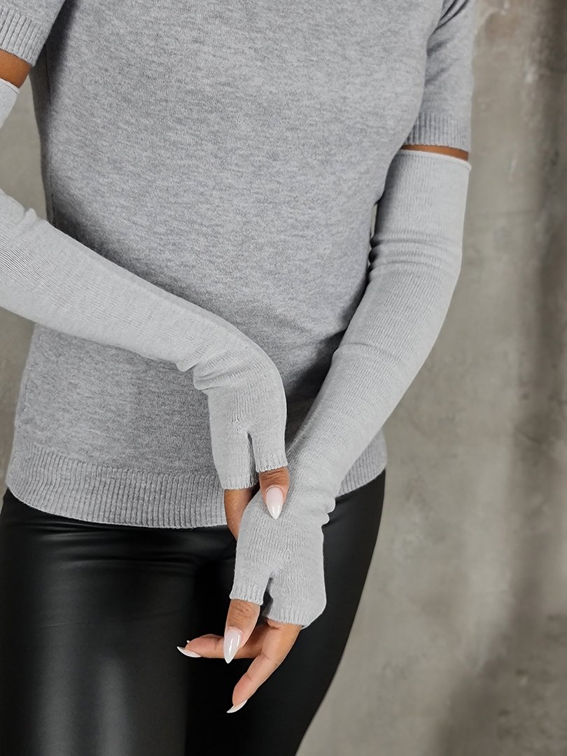 Митенки Sandro Ferrone теплые серые, фотография №2