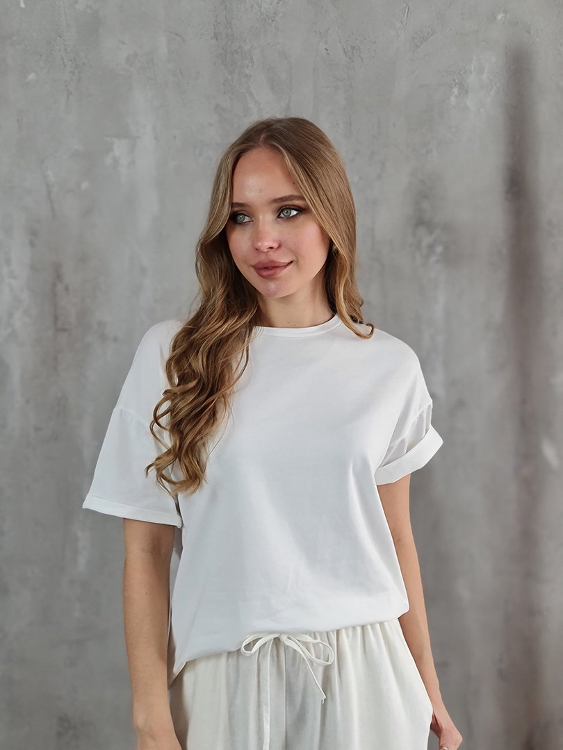 Футболка MIHO'S с кружевом на спине белая, фотография №3