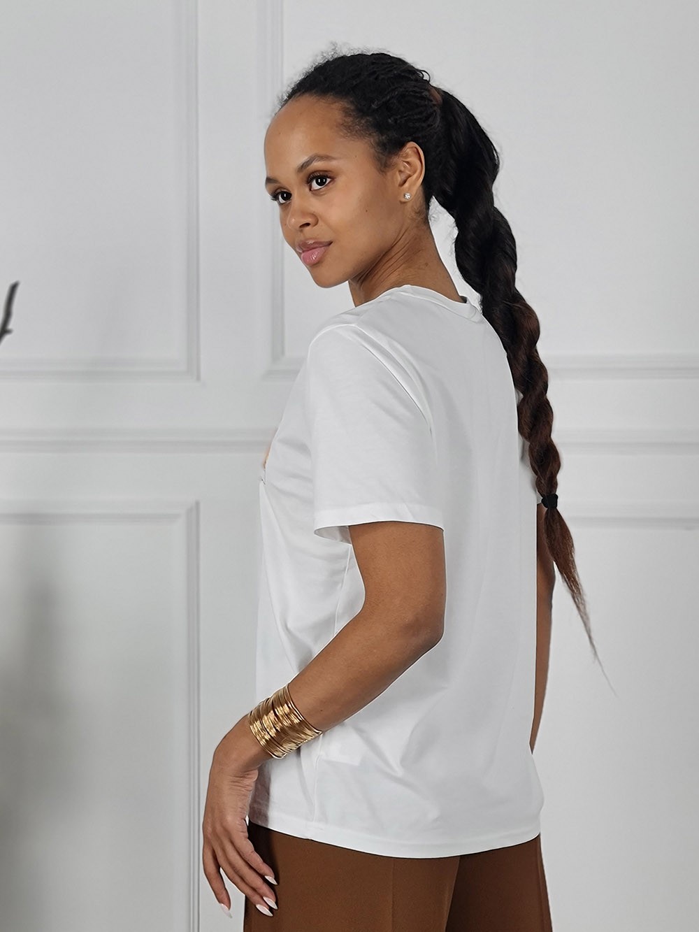 Футболка Y Two принты Анималистические с надписью белая, фотография №3