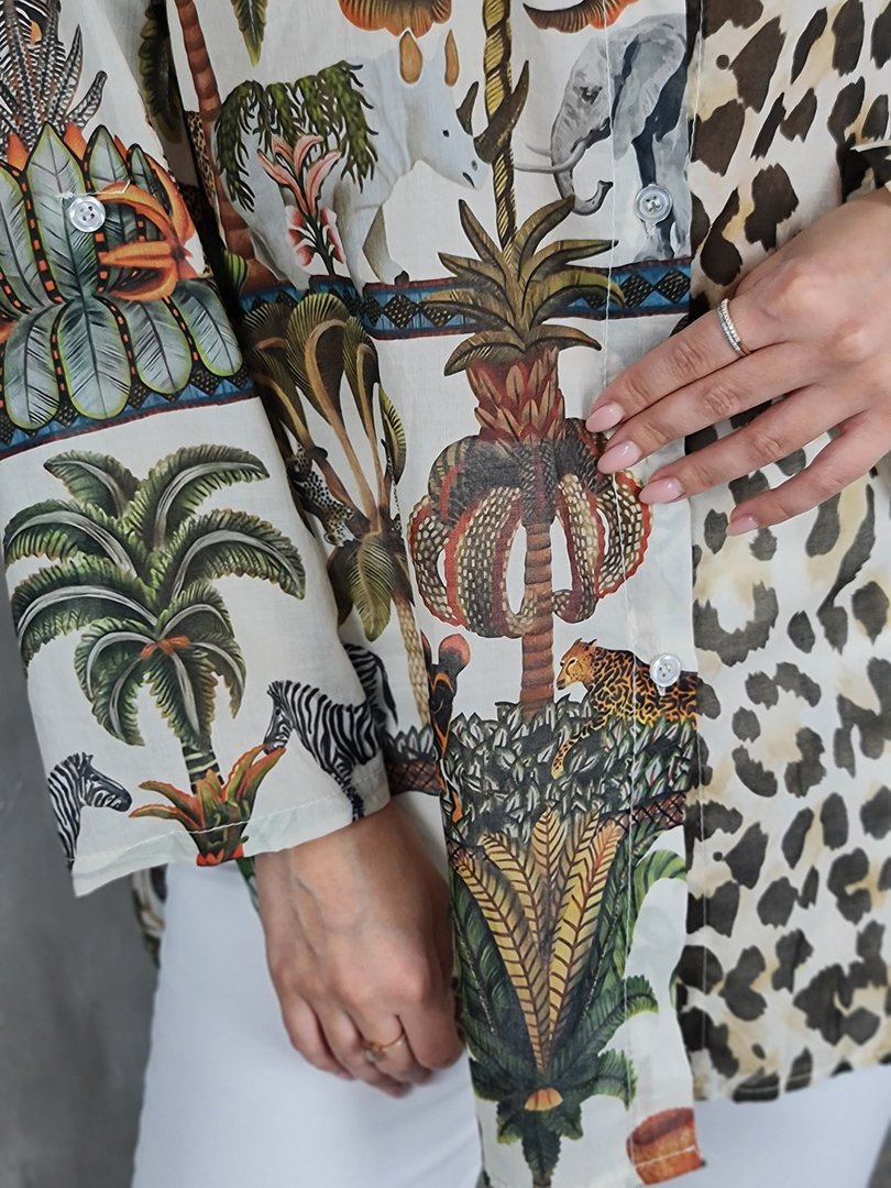 Рубашка MIHO'S с двойным принтом молочная, фотография №6