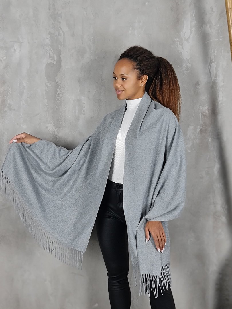 Палантин Grace кашемировый серый , фотография №2