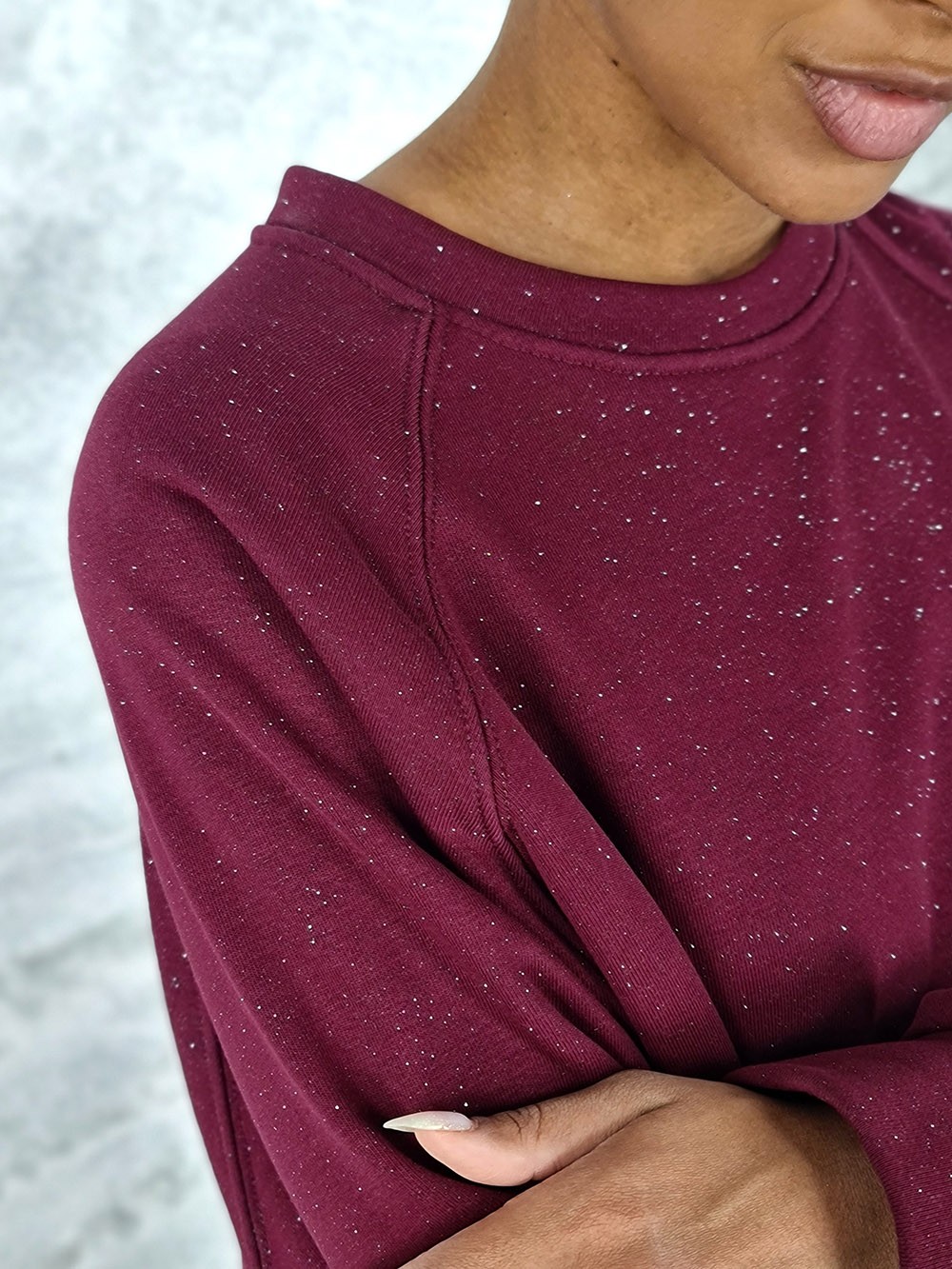 Костюм MOOIJ с блестками свитшот и брюки винный, фотография №5