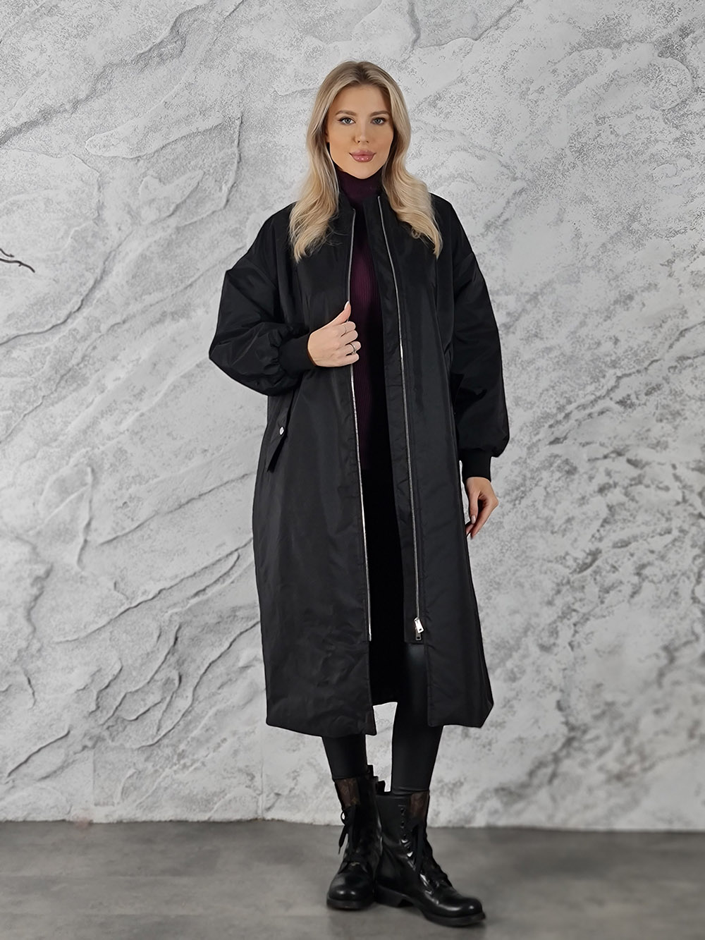 Пальто утепленное Imperial черное, фотография №1