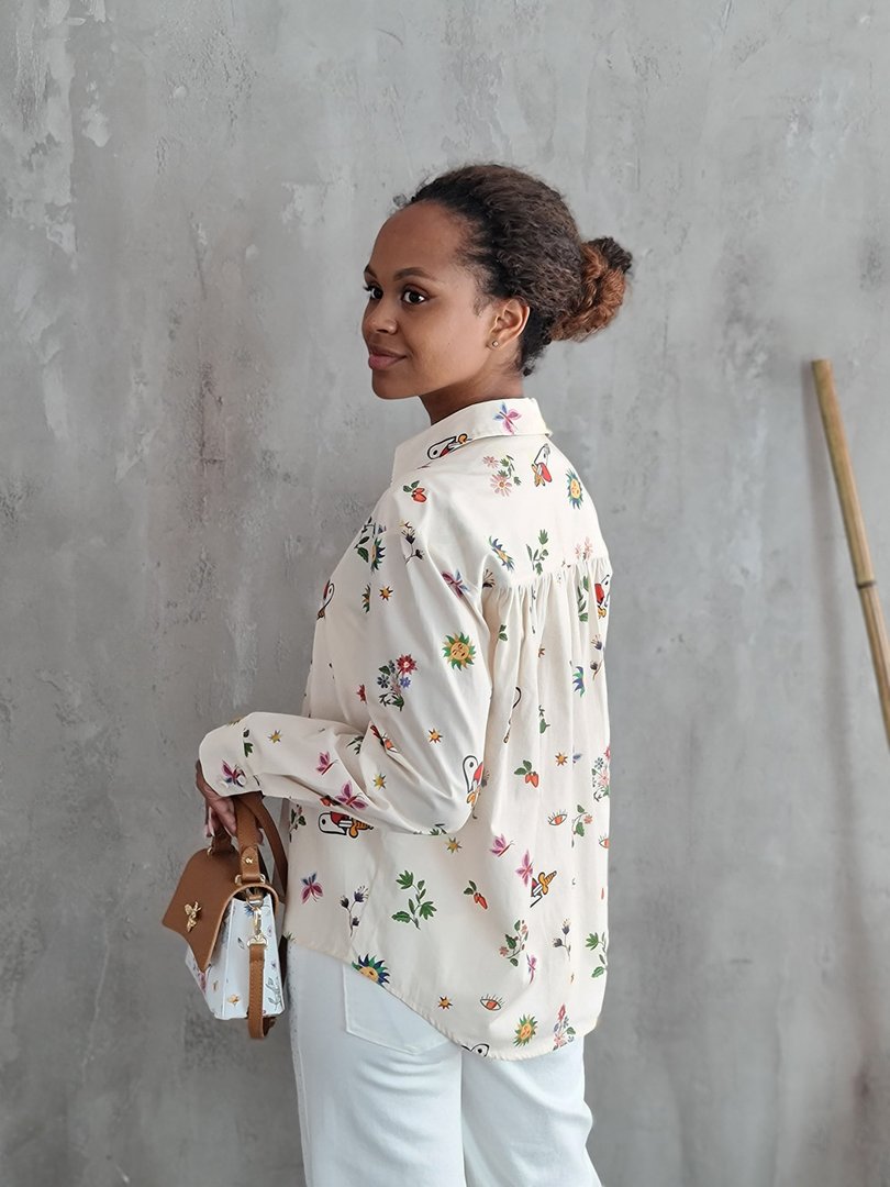 Рубашка Please с принтом молочная, фотография №4