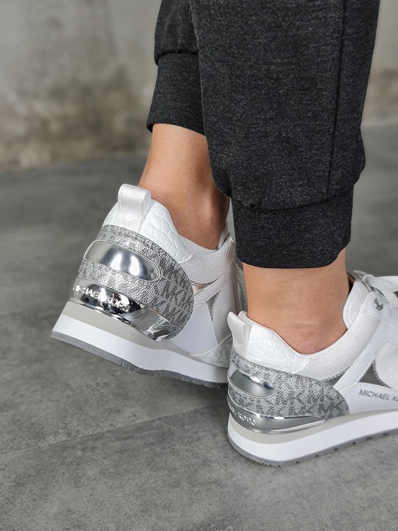 Кроссовки Michael Kors с серебром белые , фотография №6