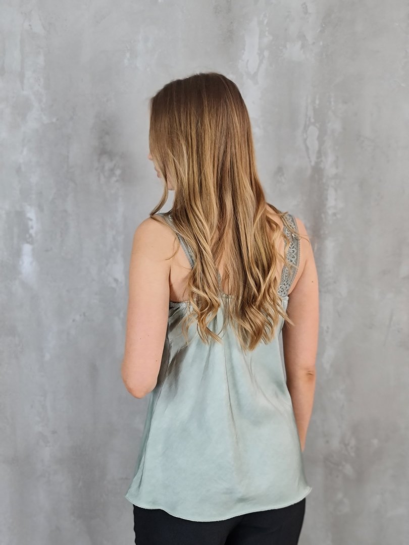 Топ My Little Italy с кружевными бретельками хаки, фотография №2