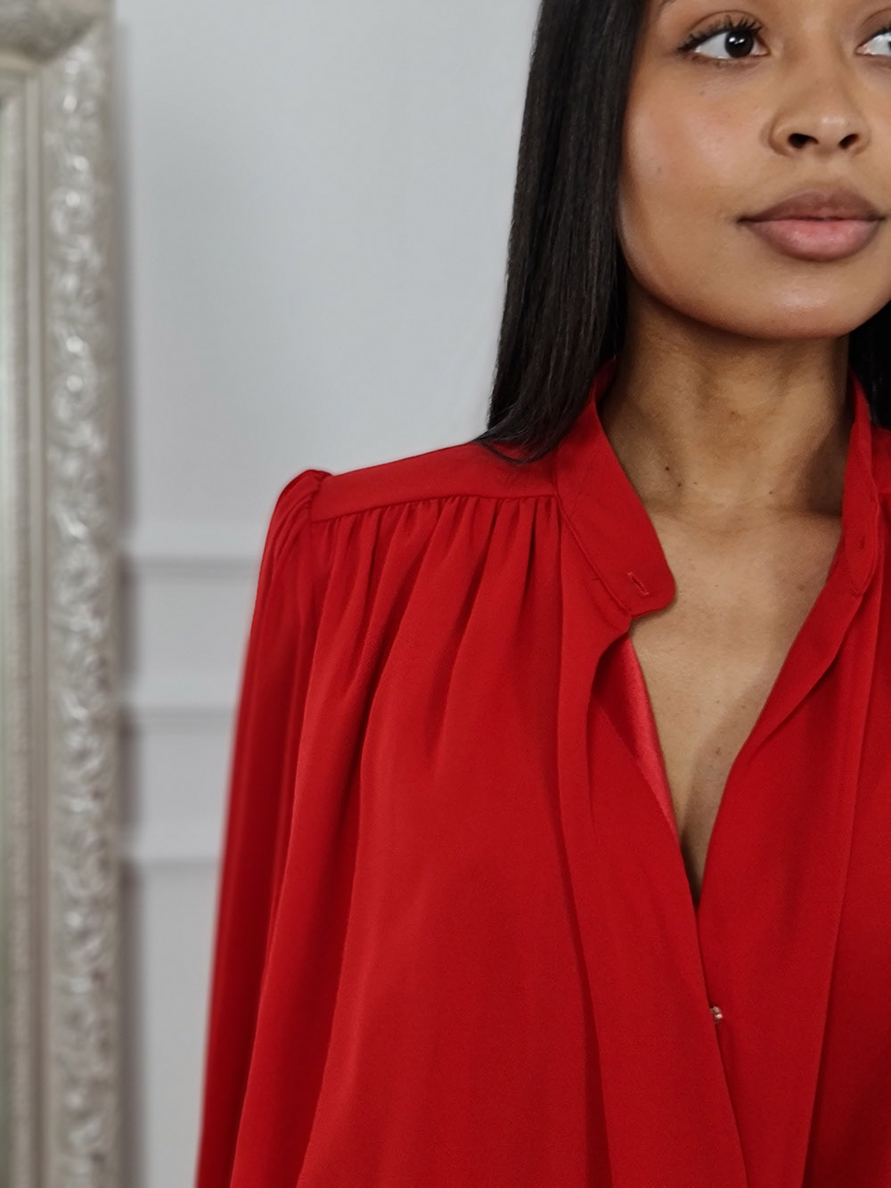 Блузка Imperial со сборками красная , фотография №3