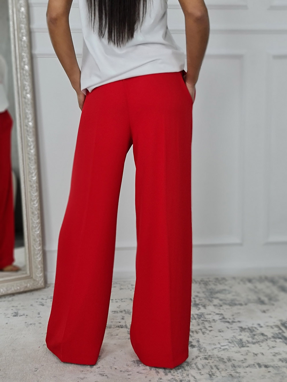 Брюки Imperial ткань холодок на резинке красные , фотография №4