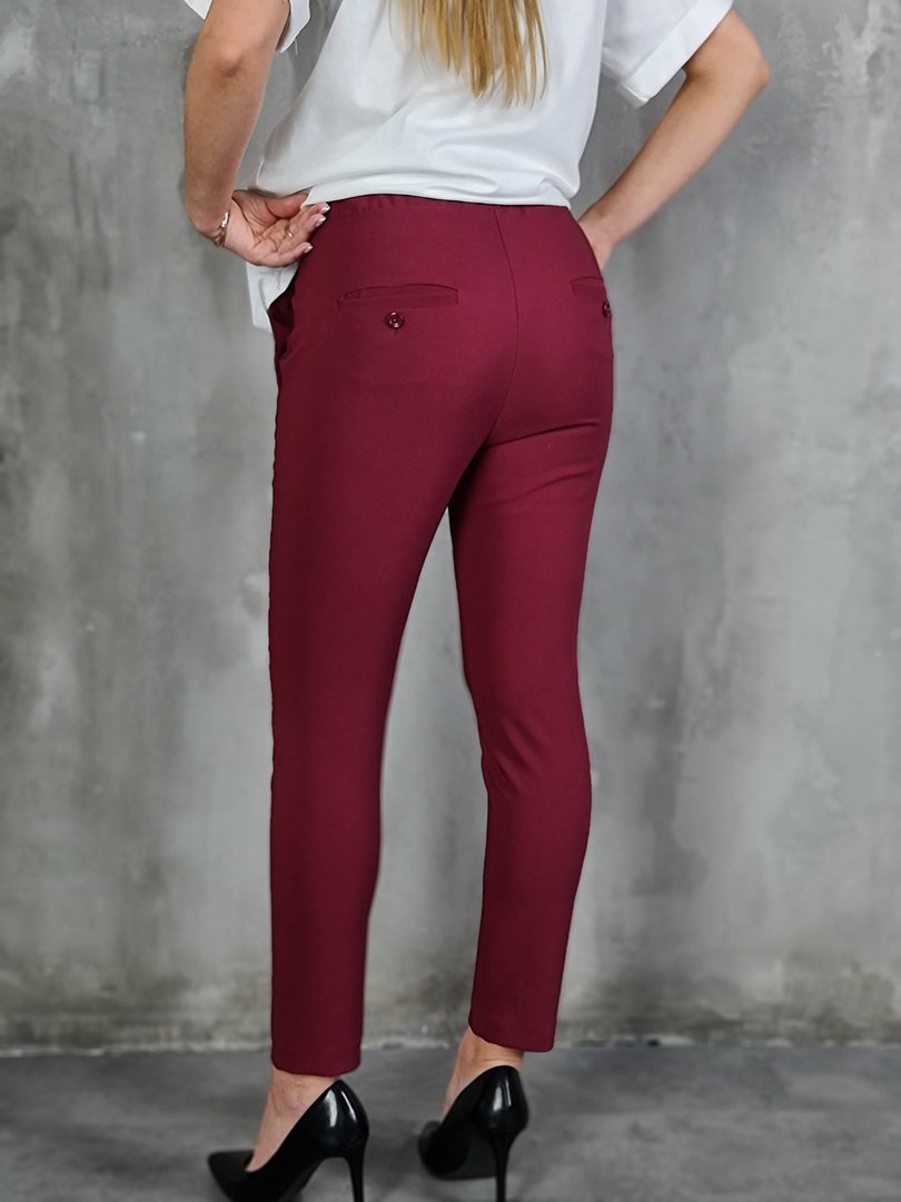 Брюки Imperial классические на резинке тёмно-фиолетовые, фотография №4