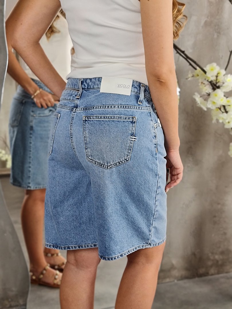 Шорты Vicolo с двойным поясом голубые, фотография №3