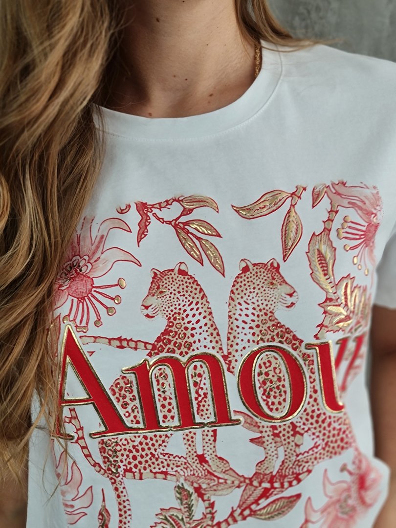 Футболка Y Two с красной надписью AMOUR , фотография №4