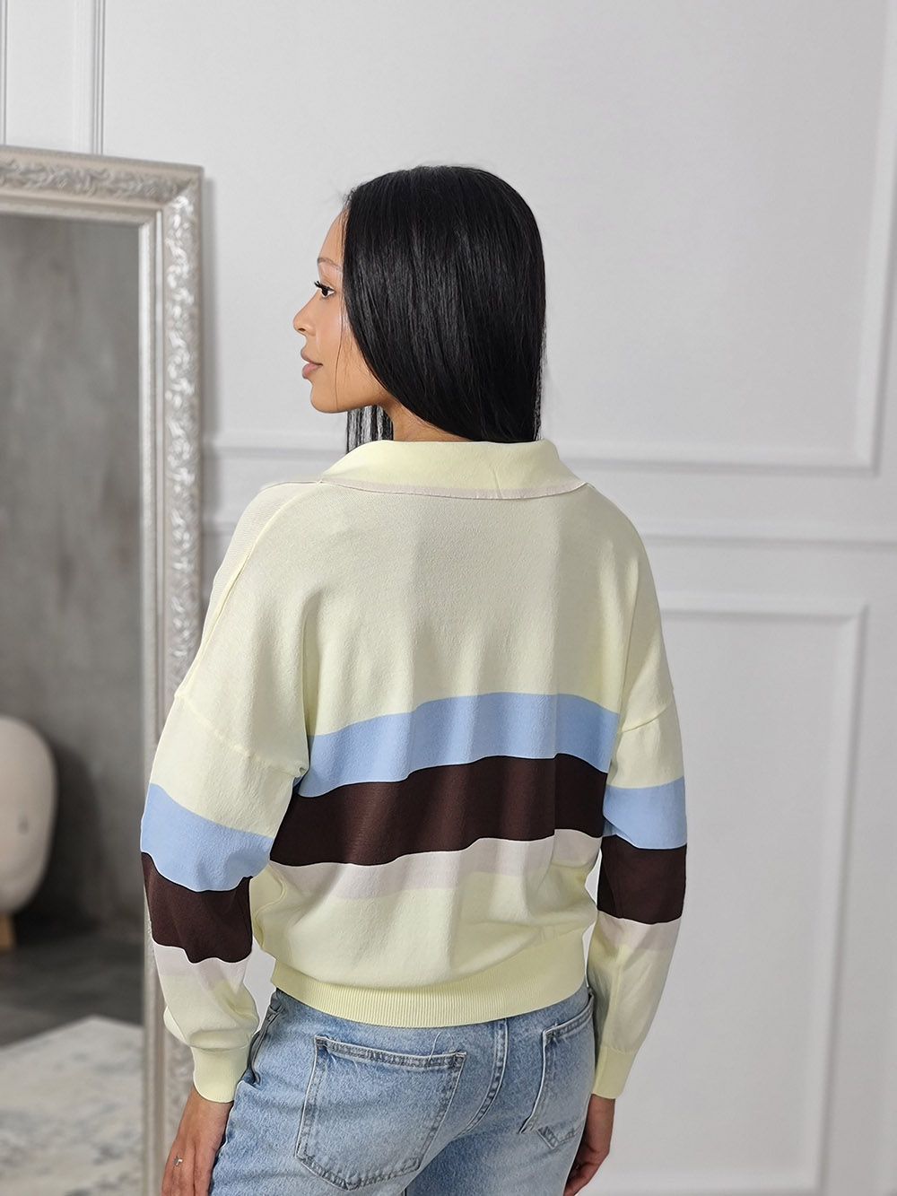 Поло Vicolo в полоску желтое , фотография №3