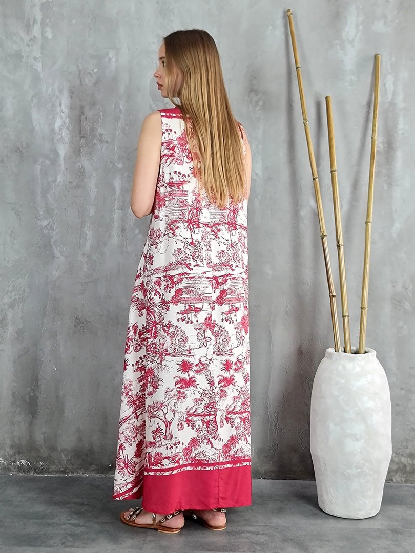 Платье MIHO'S красный принт диор молочное, фотография №2