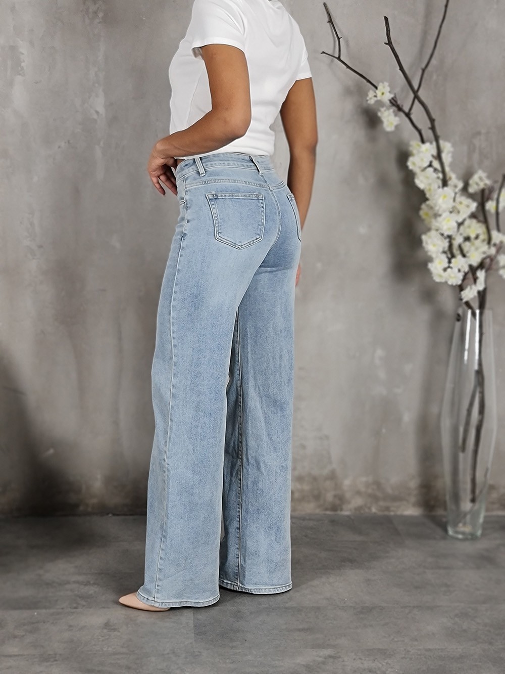 Джинсы Miss Bonbon прямые голубые (ZX3475), фотография №4