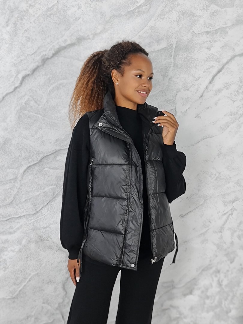 Костюм Lara тройка жилет джемпер брюки черный, фотография №4